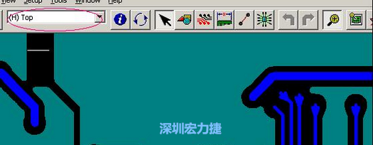 如果圖形像下圖一樣無法顯示鉆孔，只須圖（186）將紅色圈住的活動層改為當前顯示層即可。