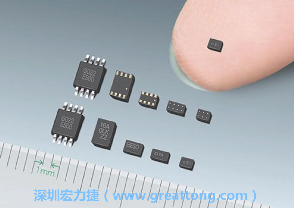 常規(guī)IC與WLP制作的封裝設(shè)計元件，尺寸有極大的差異，WLP僅需晶粒尺寸就有相同的電氣特性。