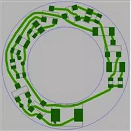 圖6：PCB布線例子：(a)拓?fù)涫阶詣硬季€器(完成了100%導(dǎo)線的布線)；